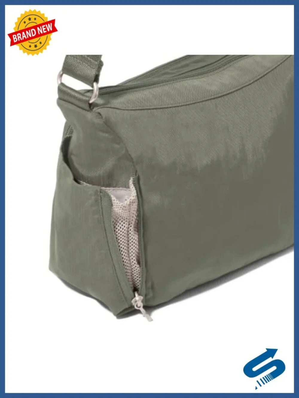 Nylon Hobo Crossbody Bag with RFID Wallet and Water Bottle Holder